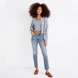 The Mid-Rise Perfect Vintage Jean in Ainsdale Wash: Knee-Rip Edition